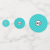 Lt Blauw / Teal Bloemenlint door Kenneth Yoncich Confetti (Achterkanten)