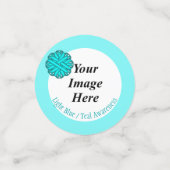 Lt Blauw / Teal Bloemenlint door Kenneth Yoncich Confetti (Kleine voorkant)