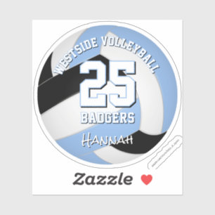 LT Blauw Zwart Volleybal Club Kleuren Atleet Naam Sticker