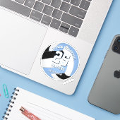 LT Blauw Zwart Volleybal Club Kleuren Atleet Naam Sticker (Laptop met iPhone)