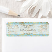 Lt blauwe en gouddampzeep en cosmetische etiketten (Insitu)