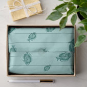 Lt Blauwe en Gouden Nautilsche Serie Ontwerp 7 Tissuepapier (Geschenk)