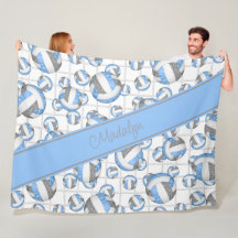 Lt blauwe grijze volleybalpatroon netaccent