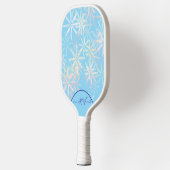 Lt Blauwe Retro bloem macht Pickleball Paddle (Links)