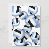 Lt Blauwe Zwarte Volleyballen Verjaardag of Team P Kaart (Achterkant)