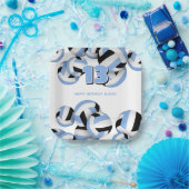 Lt Blauwe Zwarte Volleyballs Kinderverjaardagsfees Papieren Bordje (Feest)