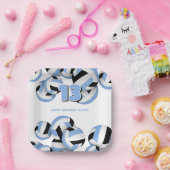 Lt Blauwe Zwarte Volleyballs Kinderverjaardagsfees Papieren Bordje (Feest)