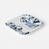 Lt Blauwe Zwarte Volleyballs Kinderverjaardagsfees Papieren Bordje (Gebogen)