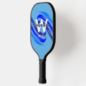 Lt Blue Beste Opa met Monogramed initialen Pickleball Paddle (Links)