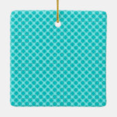 Lt Blue/Blauwgroen Clover-lint van K Yoncich Keramisch Ornament (Achterkant)