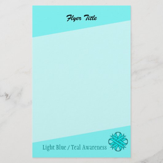 Lt Blue/Blauwgroen Clover Ribbon door Kenneth Yonc Flyer (Achterkant)