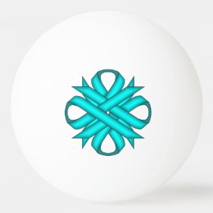 Lt Blue/Blauwgroen Clover Ribbon door Kenneth Yonc Pingpongbal