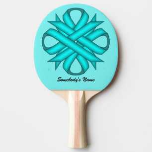 Lt Blue/Blauwgroen Clover Ribbon door Kenneth Yonc Tafeltennisbatje