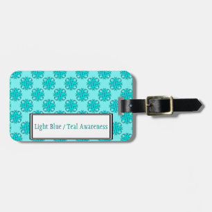 Lt Blue/Blauwgroen Clover Ribbon Sjabloon door K Y Bagagelabel