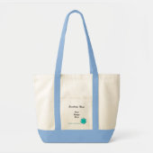 Lt Blue/Blauwgroen Clover Ribbon Sjabloon door K Y Tote Bag (Voorkant)