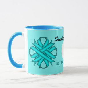 Lt Blue/Blauwgroen Clover Ribbon Tmpl van Kenneth Mok