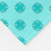Lt Blue/Blauwgroen Clover Ribbon van Kenneth Yonci Fleece Deken (Hoek)