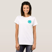 Lt Blue/Blauwgroen Clover Ribbon van Kenneth Yonci T-shirt (Voorkant volledig)