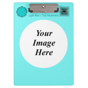 Lt Blue/Blauwgroen Flower Ribbon Sjabloon door K Y Klembord