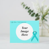Lt Blue/Blauwgroen Standard Ribbon Sjabloon door K Briefkaart (Staand voorkant)
