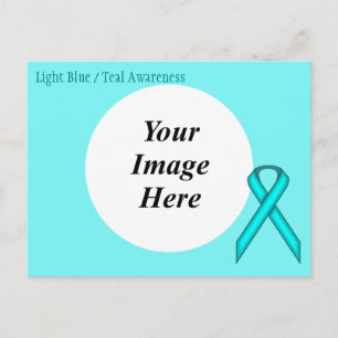 Lt Blue/Blauwgroen Standard Ribbon Sjabloon door K Briefkaart