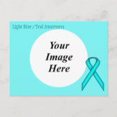 Lt Blue/Blauwgroen Standard Ribbon Sjabloon door K Briefkaart (Voorkant)
