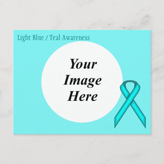 Lt Blue/Blauwgroen Standard Ribbon Sjabloon door K Briefkaart (Voorkant)