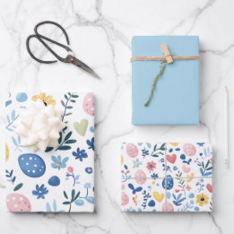 LT Blue Easter Wrapping Paper Sheet Set – 19 "x29"