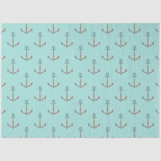 Lt Blue en Gold Nautical Series Design 10 Tissuepapier (Voorkant)