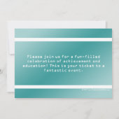 Lt. Blue Graduation Party Admission Ticket Kaart (Achterkant)