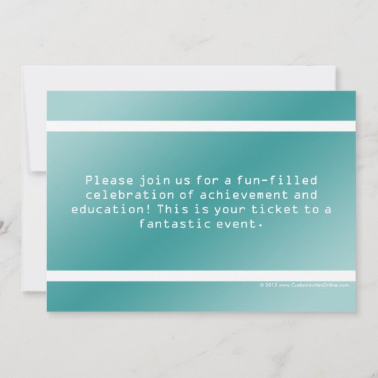 Lt. Blue Graduation Party Admission Ticket Kaart (Achterkant)