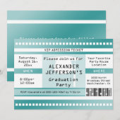 Lt. Blue Graduation Party Admission Ticket Kaart (Voorkant / Achterkant)