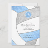 lt blue gray volleyball meiden: sportviering kaart (Voorkant)