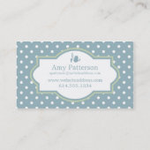 Lt. Blue Green & White Polka Dot Visitekaartjes (Achterkant)