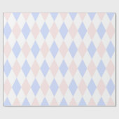 Lt Blue, Lt Pink, Wht Harlequin Diamond Pattern Cadeaupapier (Vlak)