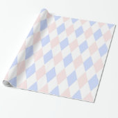 Lt Blue, Lt Pink, Wht Harlequin Diamond Pattern Cadeaupapier (Uitgerold)