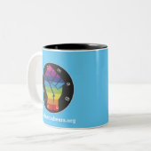Lt Blue Resist Rainbow-Mok Tweekleurige Koffiemok (Voorkant links)
