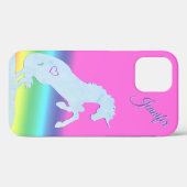 Lt. Blue Unicorn Silhouette (regenboog/personalise Case-Mate iPhone Case (Achterkant (horizontaal))