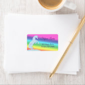 Lt. Blue Unicorn Silhouette (regenboog/personalise Etiket (Insitu)