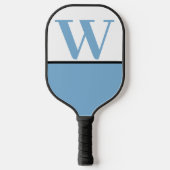 Lt Blue & White College Monogram Pickleball Paddle (Voorkant)