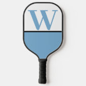 Lt Blue & White College Monogram Pickleball Paddle (Achterkant)