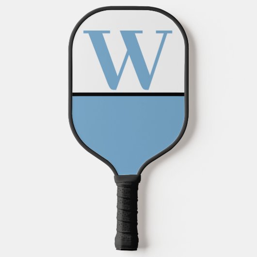 Lt Blue & White College Monogram Pickleball Paddle (Achterkant)