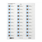 Lt Blue Wht Chevron Brown Quatrefoil Monogram Etiket (Full Sheet)