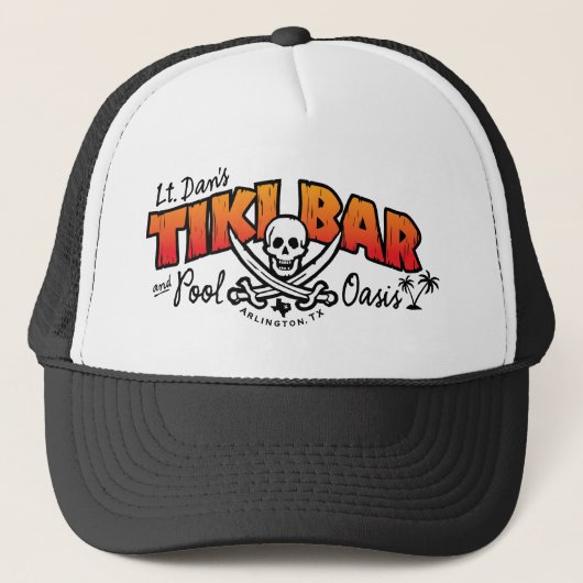 Lt. Dan's Tiki Bar en Pool Oasis Merchandise Trucker Pet (Voorkant)