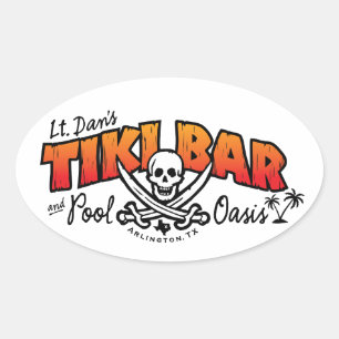 Lt. Dan's Tiki Bar & Pool Oasis Merchandise Ovale Sticker