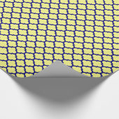 Lt Geel Navy Blauwe Marokkaanse Quatrefoil Patroon Cadeaupapier (Hoek)