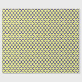 Lt Geel Navy Blauwe Marokkaanse Quatrefoil Patroon Cadeaupapier (Vlak)