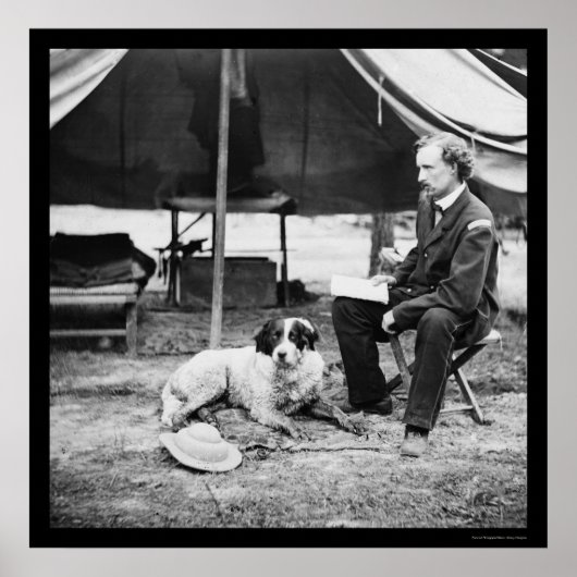 Lt. George A. Custer & Dog op het schiereiland, VA Poster (Voorkant)