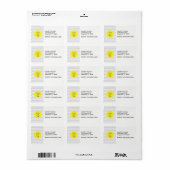 Lt Gray White Chevron Round Yellow Name Monogram B Etiket (Full Sheet)