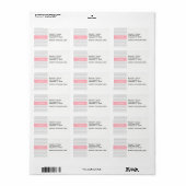 Lt Gray White Chevron Zigzag Pink Naam Monogram Etiket (Full Sheet)